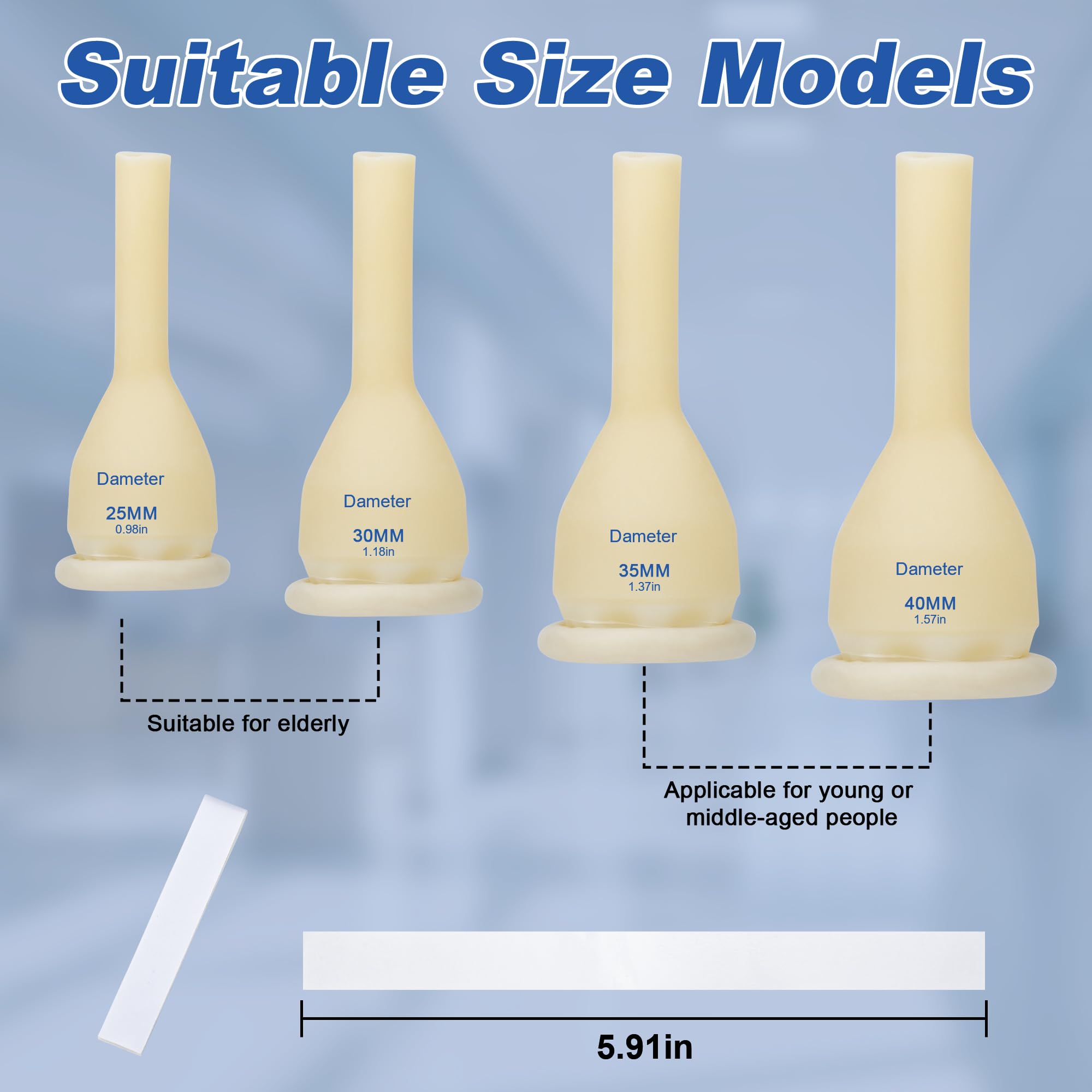 BeHerk latex catheter with adhesive strips for secure fit