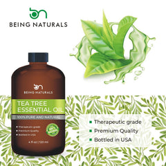 Being Naturals Tea Tree Oil applied to scalp for cleansing and revitalization.
