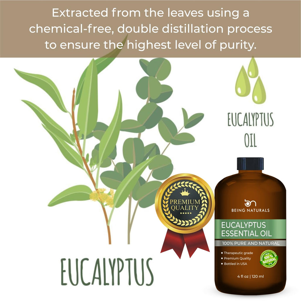Being Naturals eucalyptus oil blended into a DIY cleaner for natural scent.