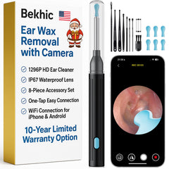 Bekhic ear wax tool camera inspection: clear ear canal view for gentle cleaning.