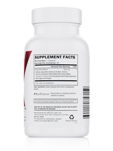 BELDT Labs Skald bottle label closeup highlights clear ingredients and a calm energy profile.