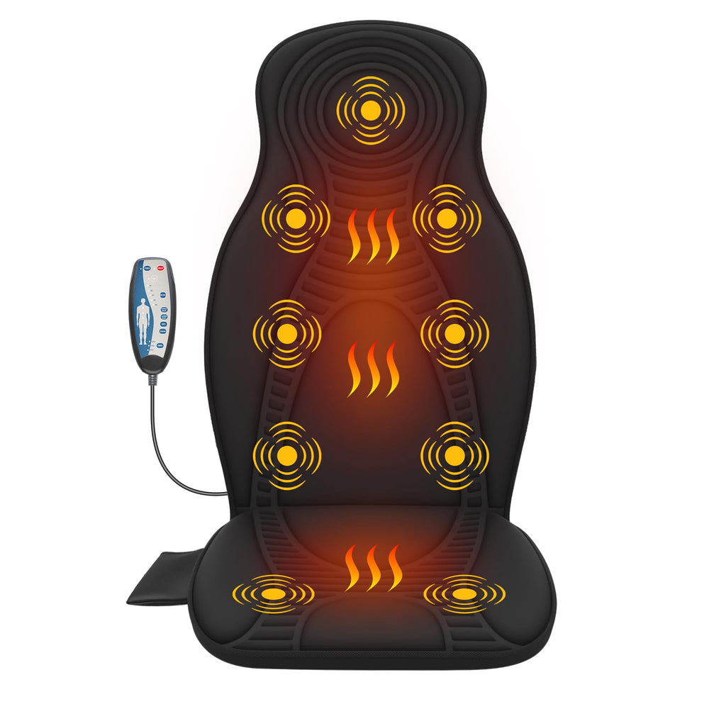 Beleduc back massager chair pad with multiple vibration zones for targeted relief.