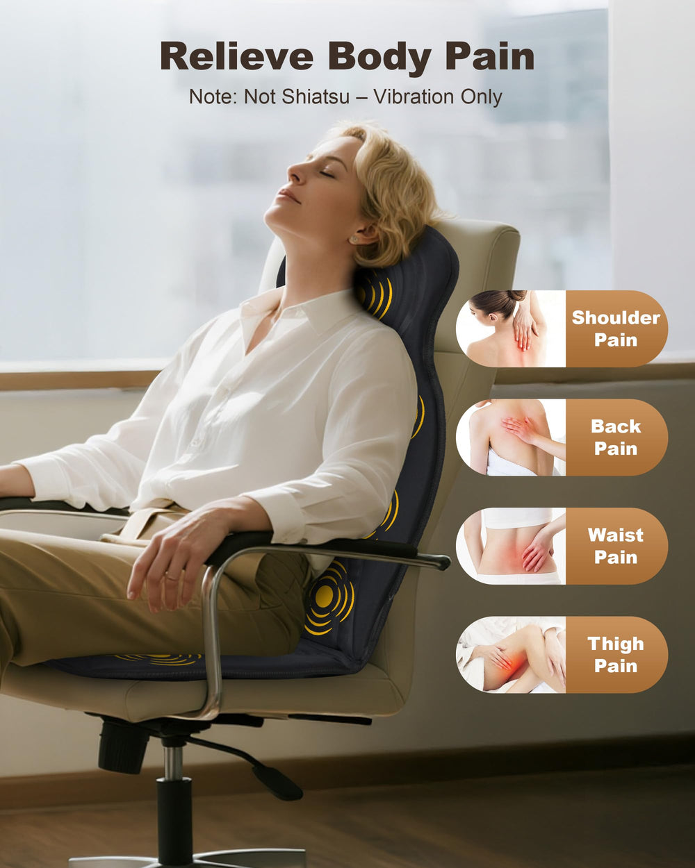 Beleduc customizable massage modes showing five settings for personalized relief.