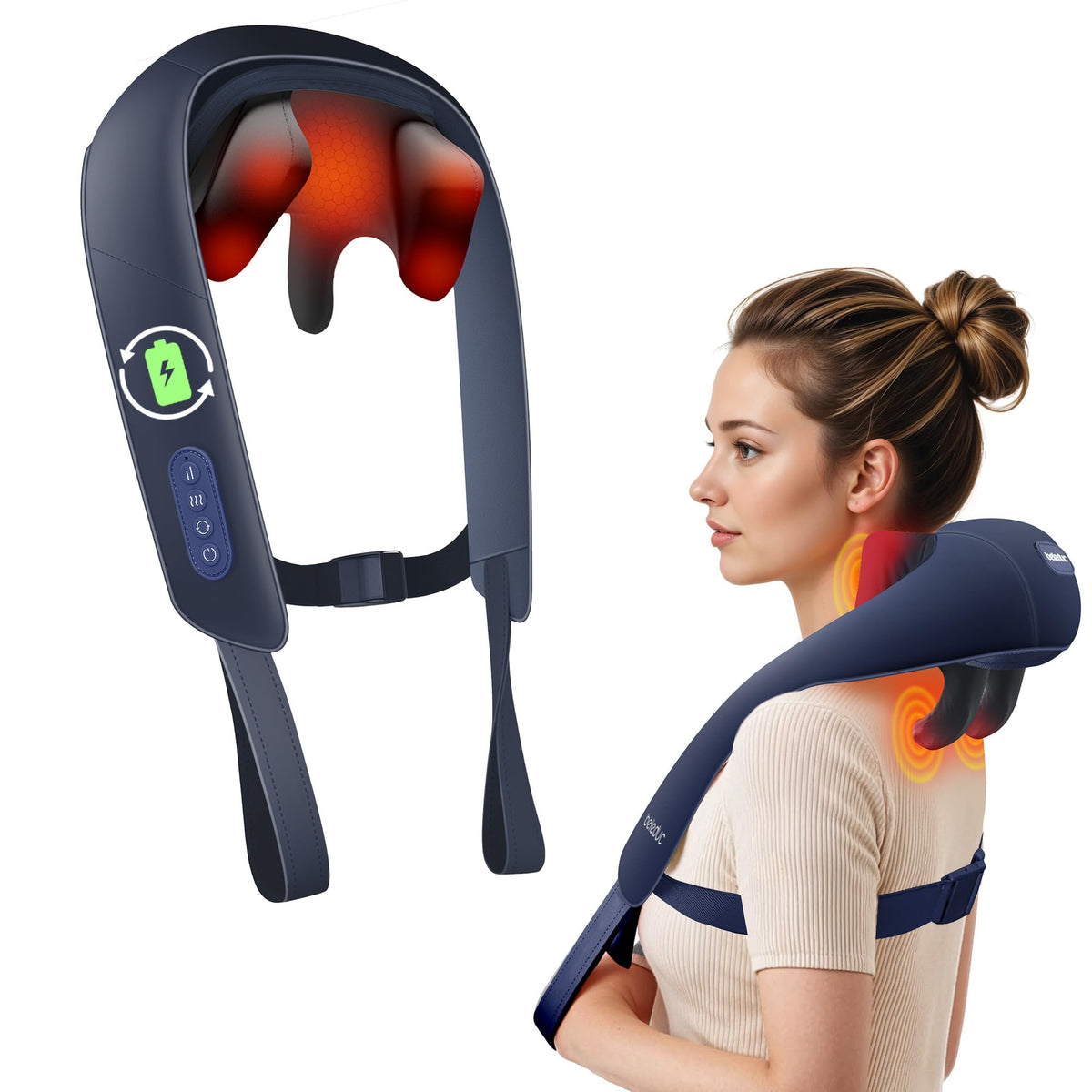Beleduc neck and shoulder massager with 4D kneading for targeted relief.