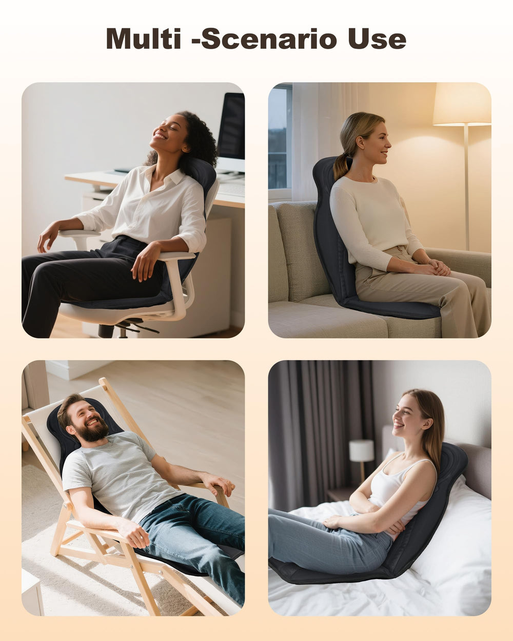 Beleduc universal fit shown on office chair for quiet relaxation.