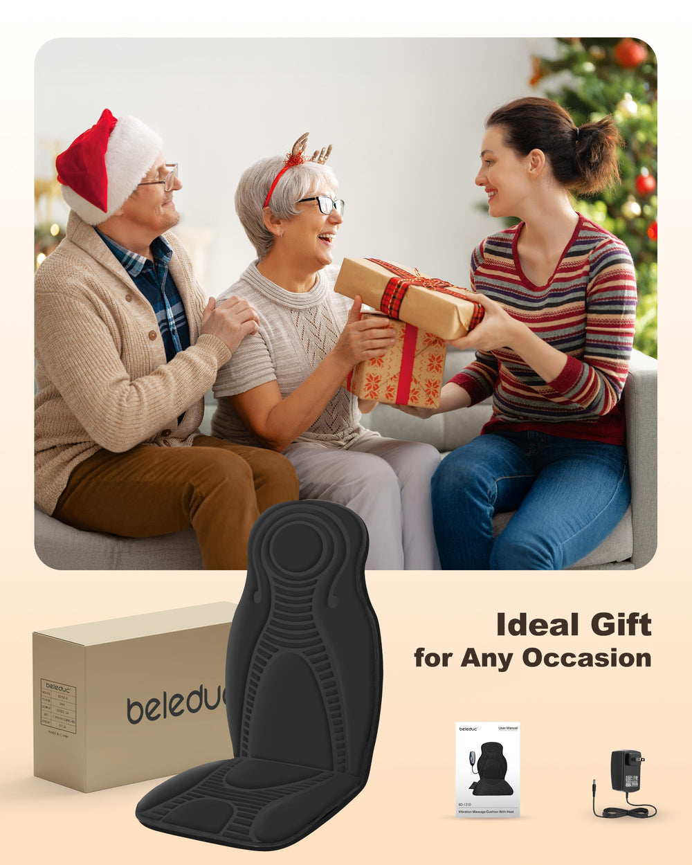 Beleduc Valentine gift idea featuring a stylish back massager pad.