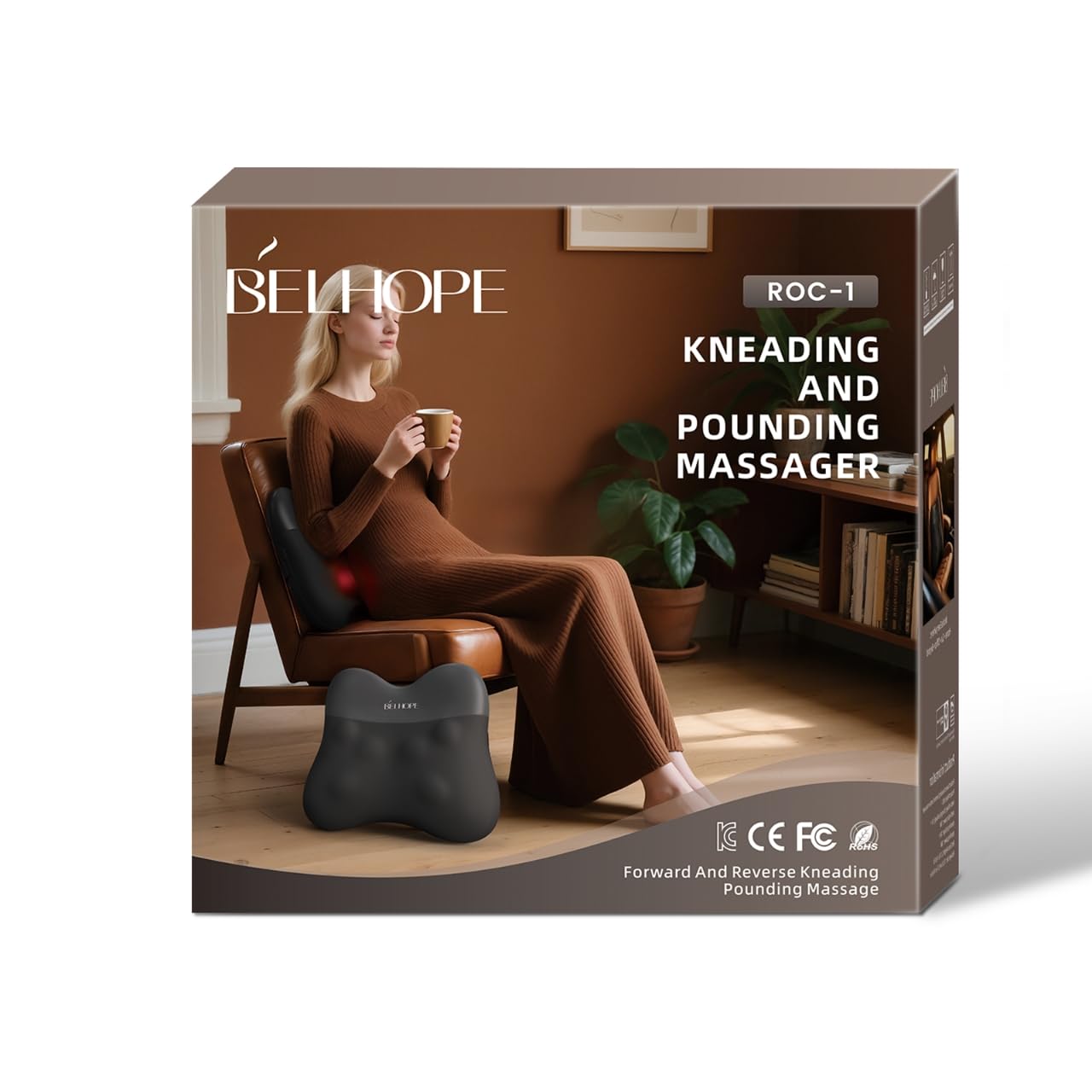 Belhope compact, travel-friendly massager design for on-the-go relief.