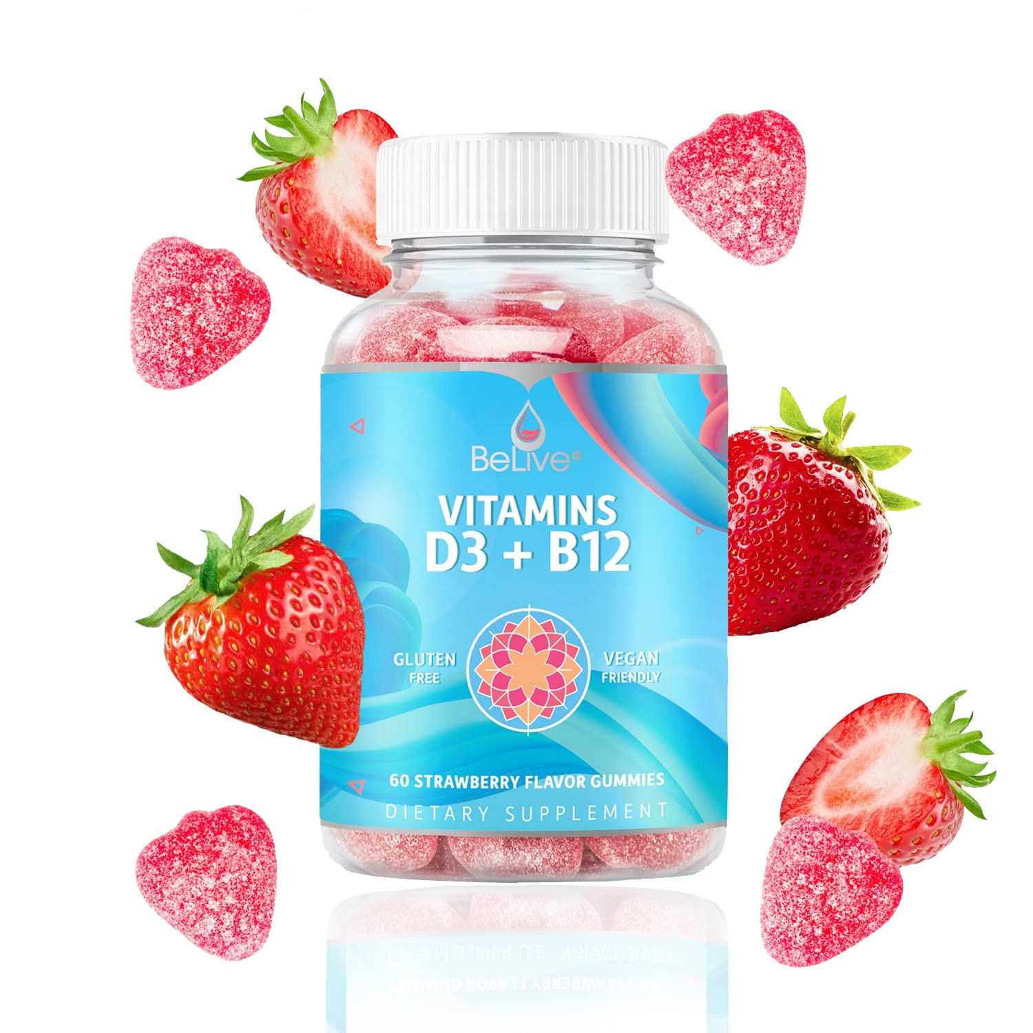 BeLive bottle with 60 gummies communicates a 30-day supply.