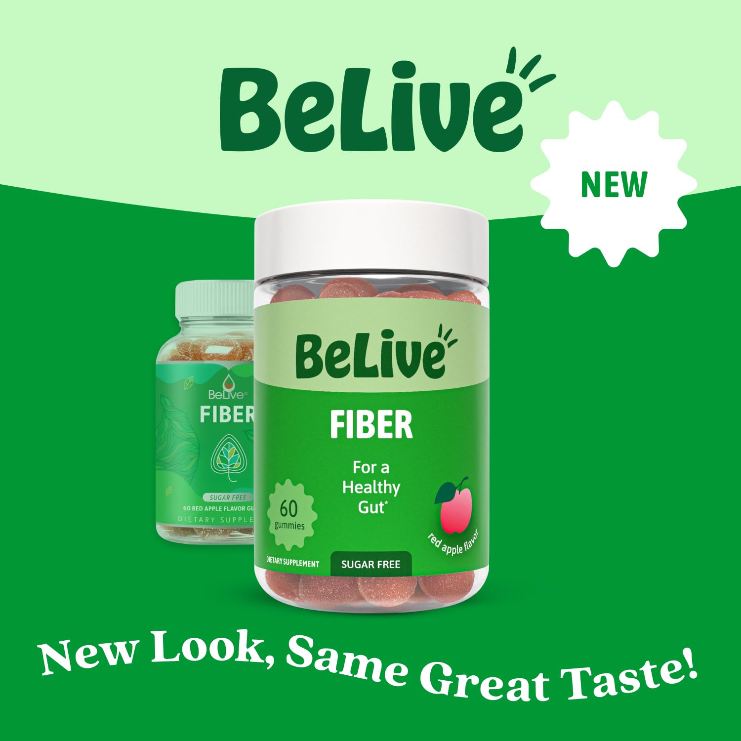 BeLive Fiber Gummies Apple gummies on surface for daily digestive routine