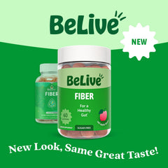 BeLive Fiber Gummies Apple gummies on surface for daily digestive routine