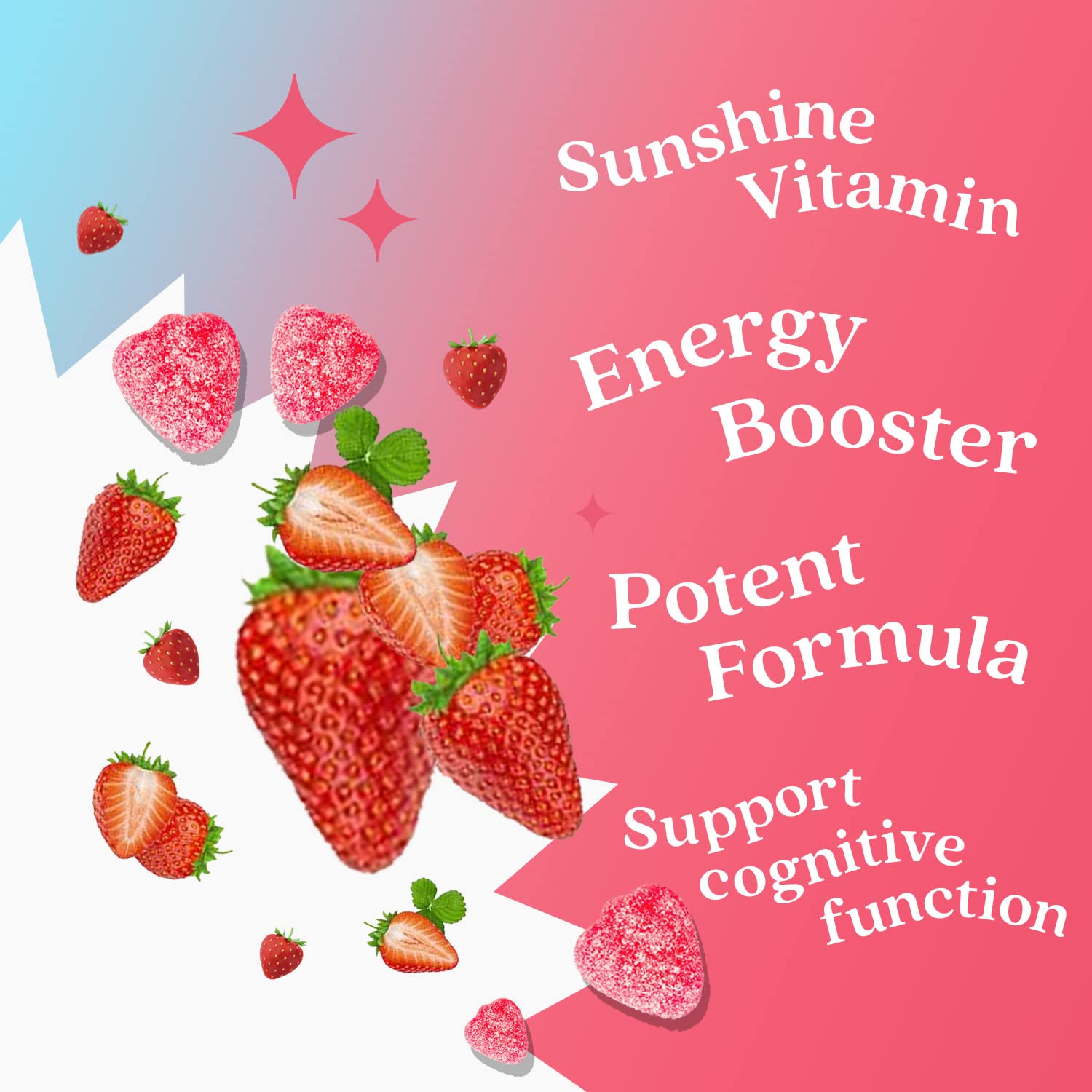 BeLive strawberry flavor gummies in serving tray suggest versatile daily use.