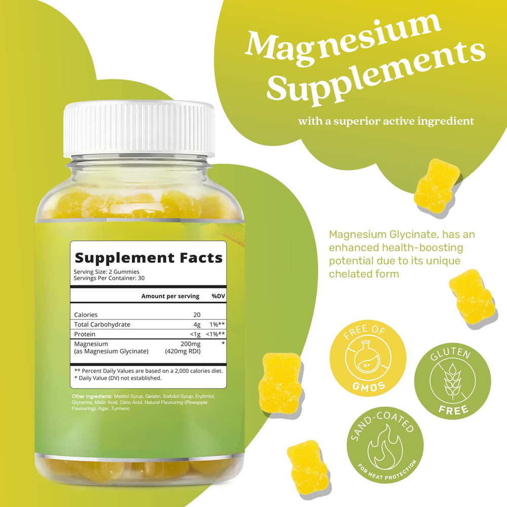 BeLive Magnesium Gummies pineapple flavor paired with a chewable texture