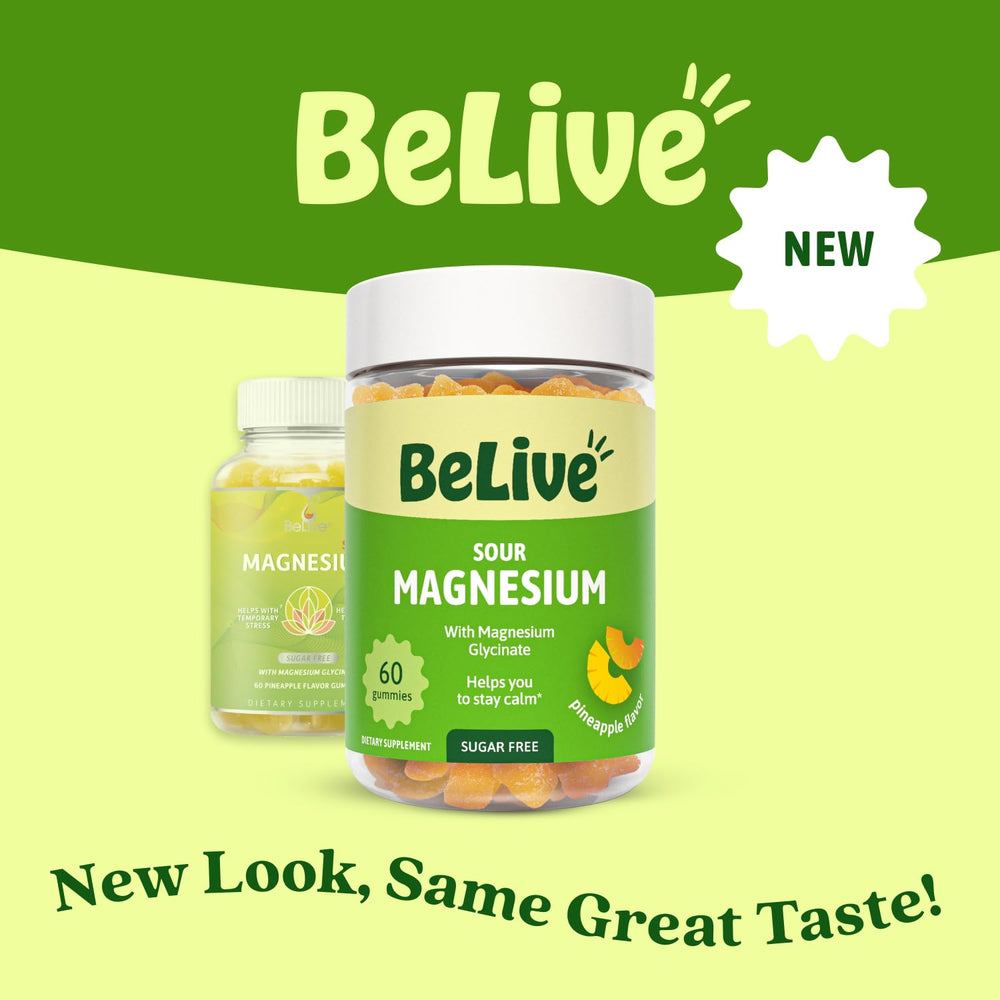 BeLive gluten-free non-GMO badge visible on label