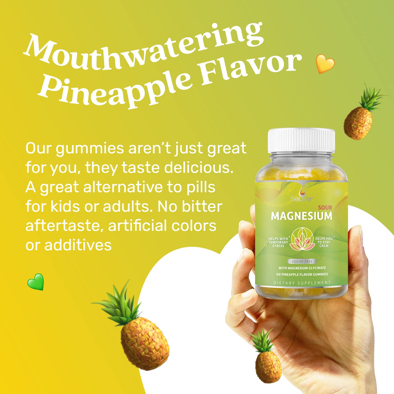 BeLive sand-coated packaging protecting gummies against heat