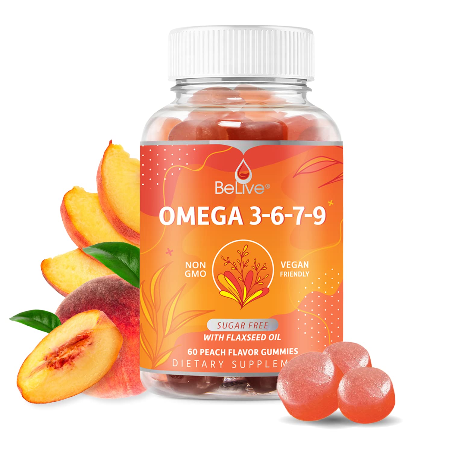 BeLive Omega-3 Gummies packaging highlights plant-based wellness for daily support.