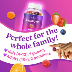 BeLive Probiotic Gummies pouring from bottle for easy daily use