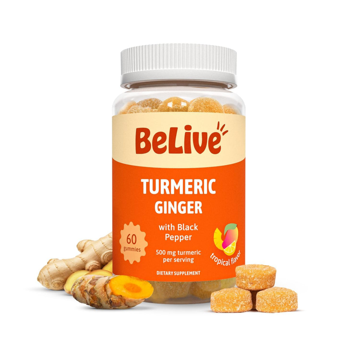 BeLive Turmeric Curcumin Gummies bottle for convenient daily immune support.