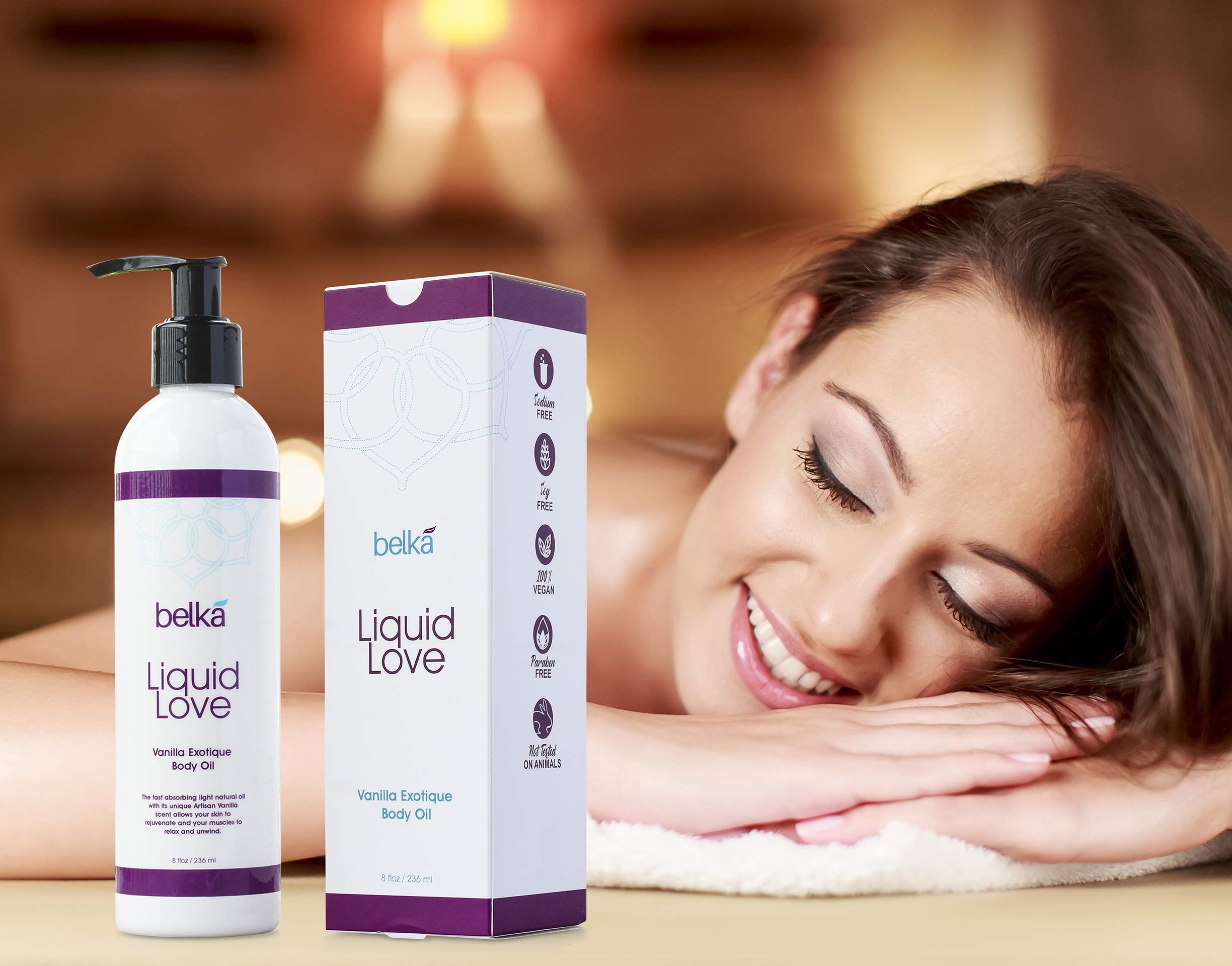 Belká Liquid Love Vanilla Exotique couple massage scene for shared relaxation