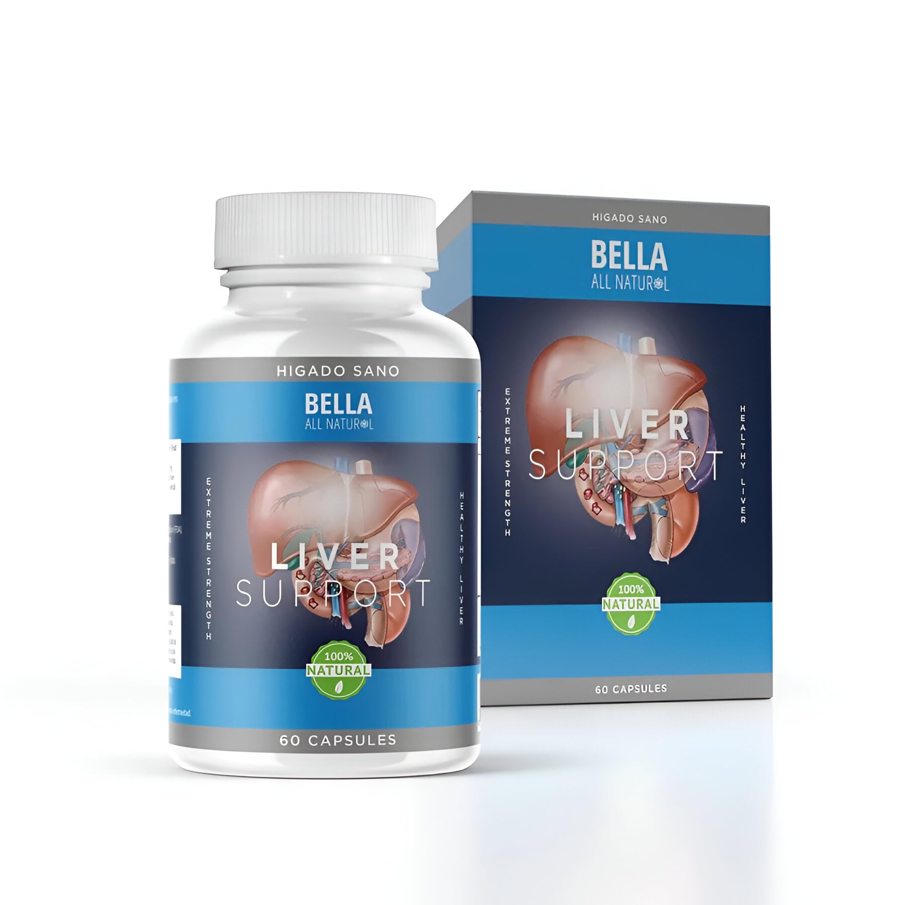 Bella All Natural capsules pour closeup invites simple dosing into daily wellness rituals.