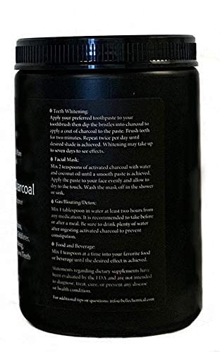 Belle Chemical carbón activado de coco, almacenamiento práctico en frasco