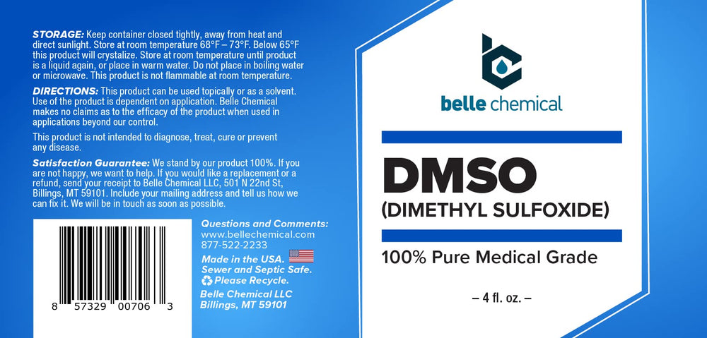 Belle Chemical DMSO topical solution for versatile, fast-acting solvent and skin-care prep