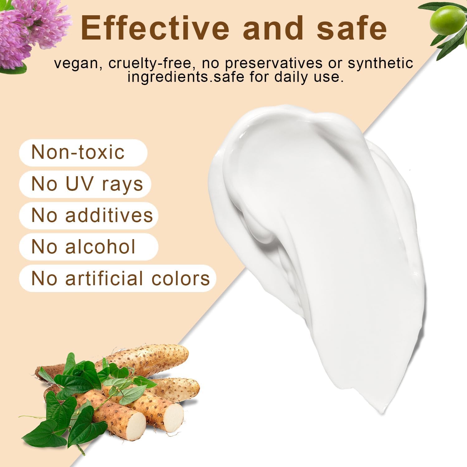 BelleHaven Wild Yam Cream lavender essential oil drops evoke a calming scent.