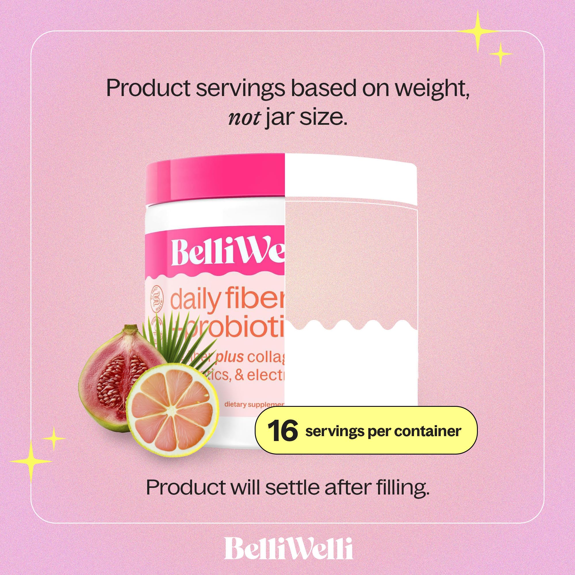 Belli Welli bottle close-up showcases clean label and premium packaging.
