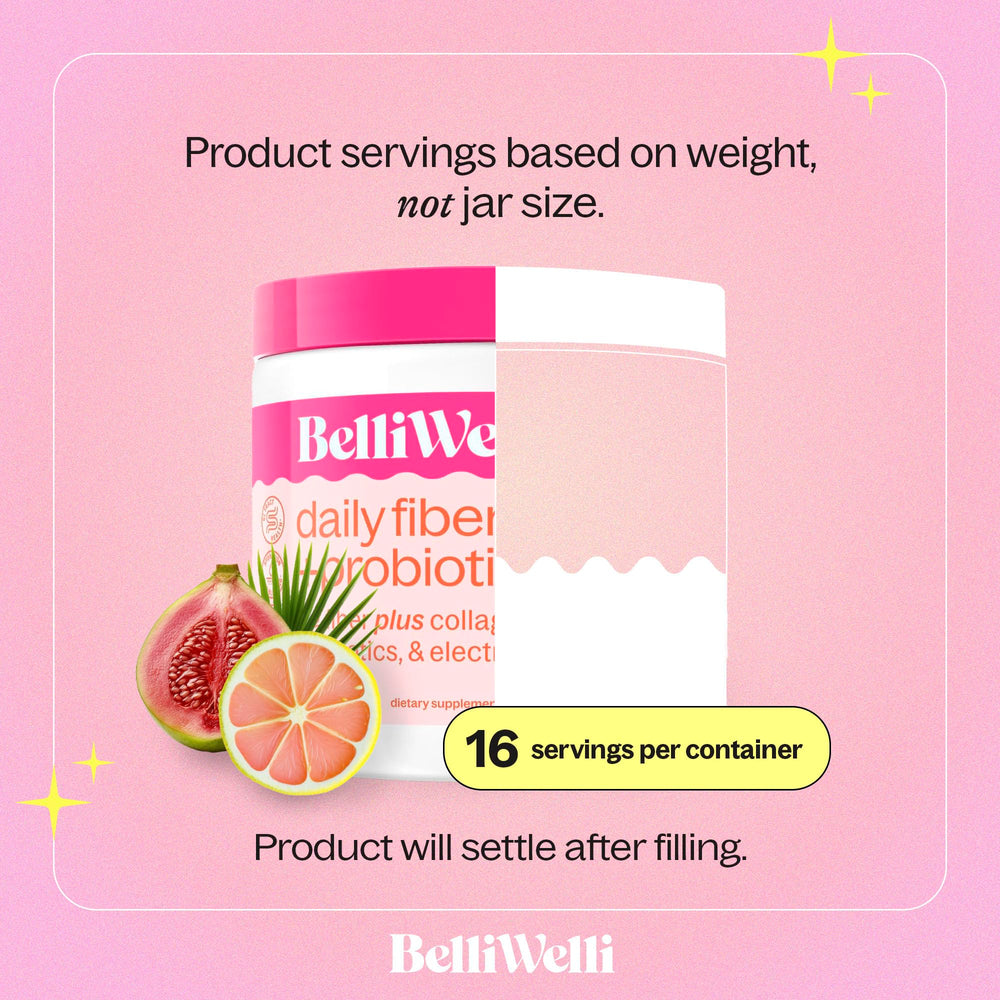 Belli Welli bottle close-up showcases clean label and premium packaging.