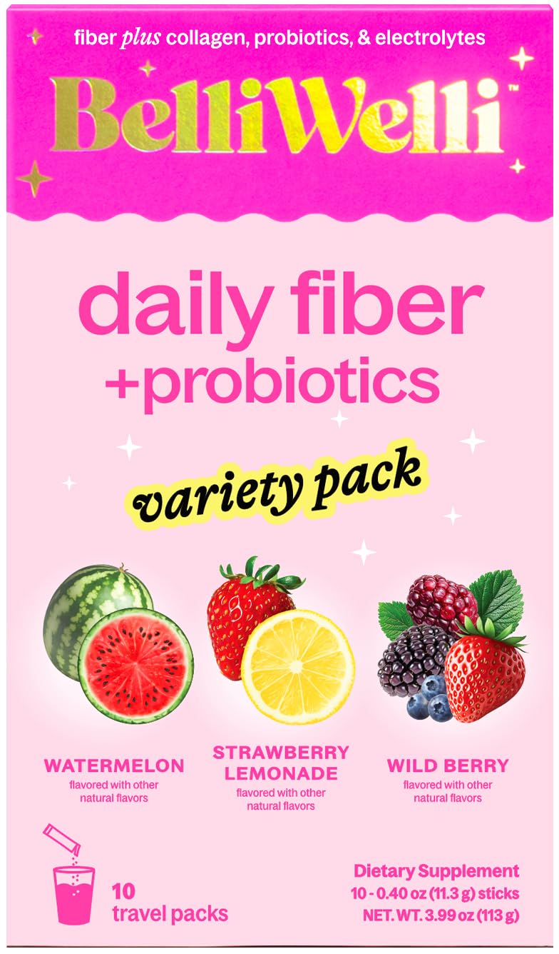 Belli Welli Daily Fiber packets with collagen and probiotics for balanced digestion