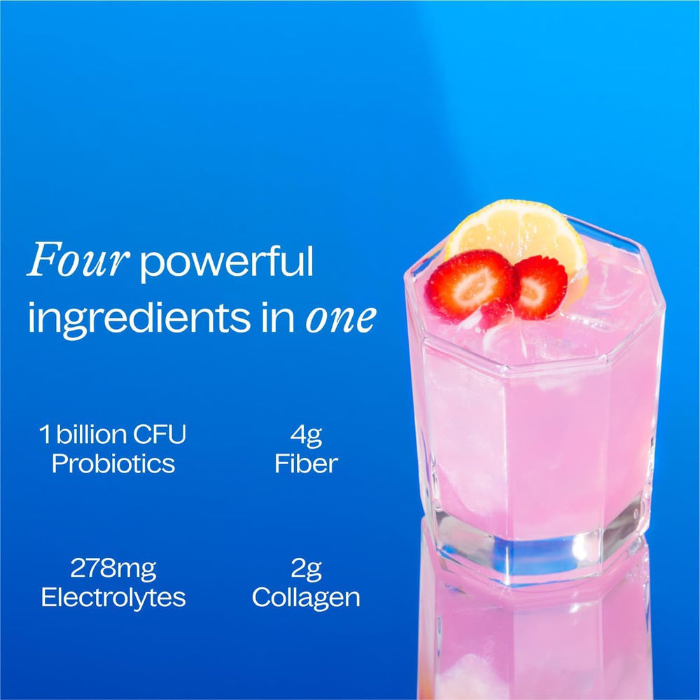 Close-up of Belli Welli fiber mix dissolving in water for smooth taste