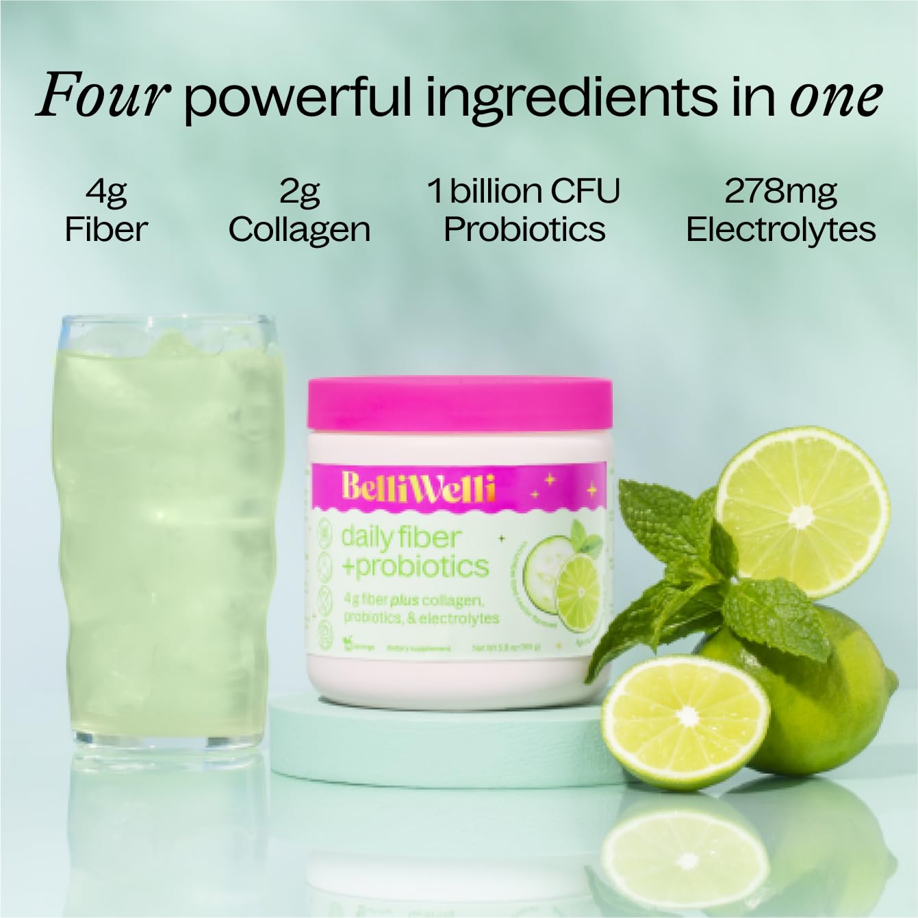 Belli Welli dissolving powder in water shows easy mix and smooth texture