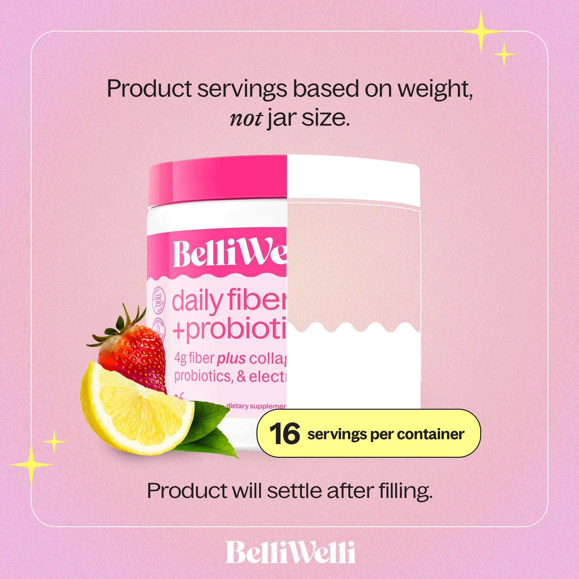 Belli Welli fiber powder with measuring spoon supports precise daily fiber intake.