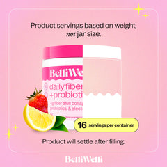 Belli Welli fiber powder with measuring spoon supports precise daily fiber intake.
