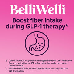 Belli Welli fiber powder dissolves quickly in water for a smooth, easy drink.