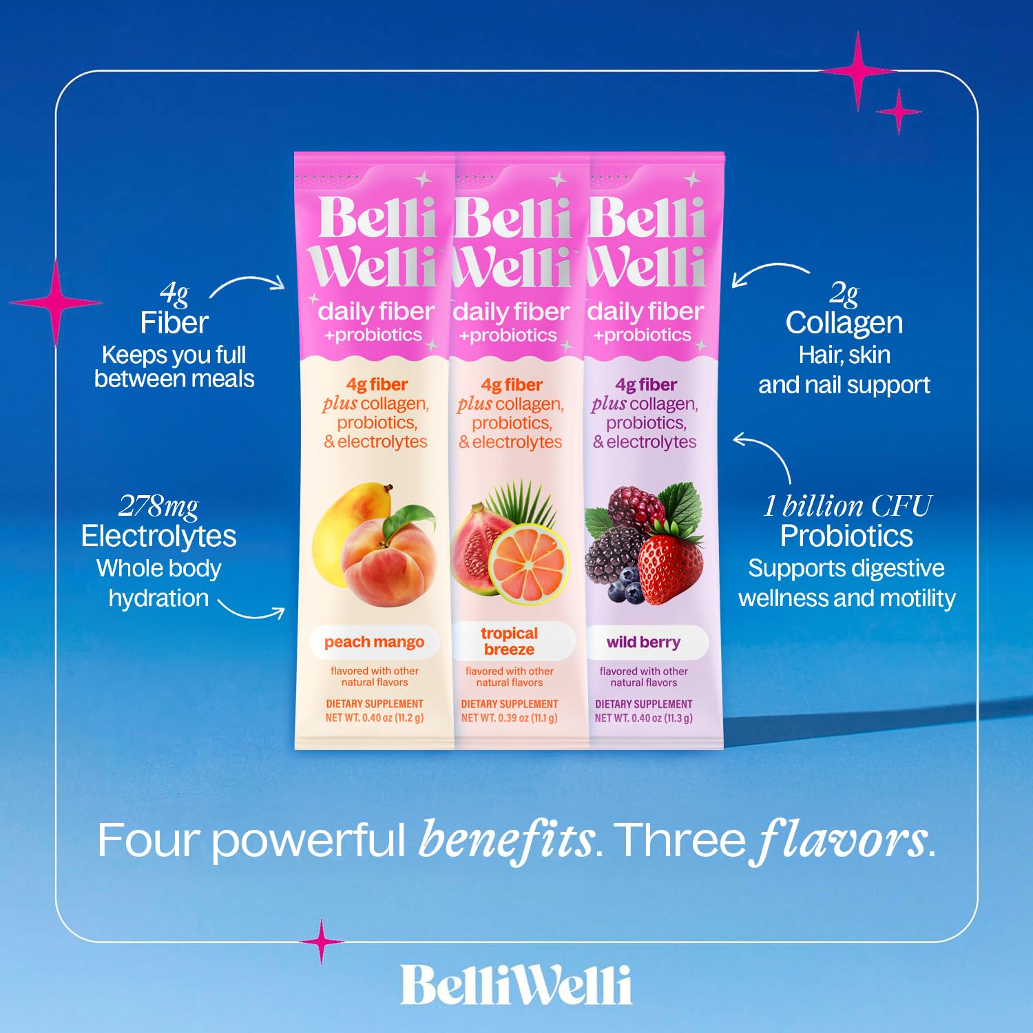 Belli Welli stick pack individual serving for quick daily fiber intake