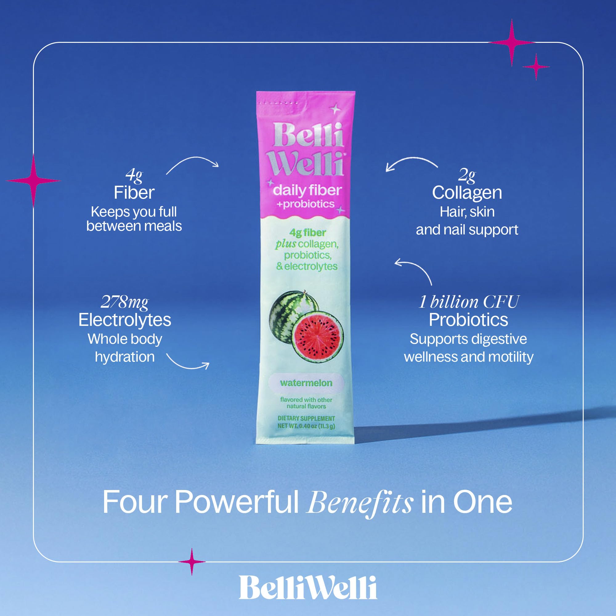 Belli Welli collagen-probiotics blend package hints at skin glow and gut balance