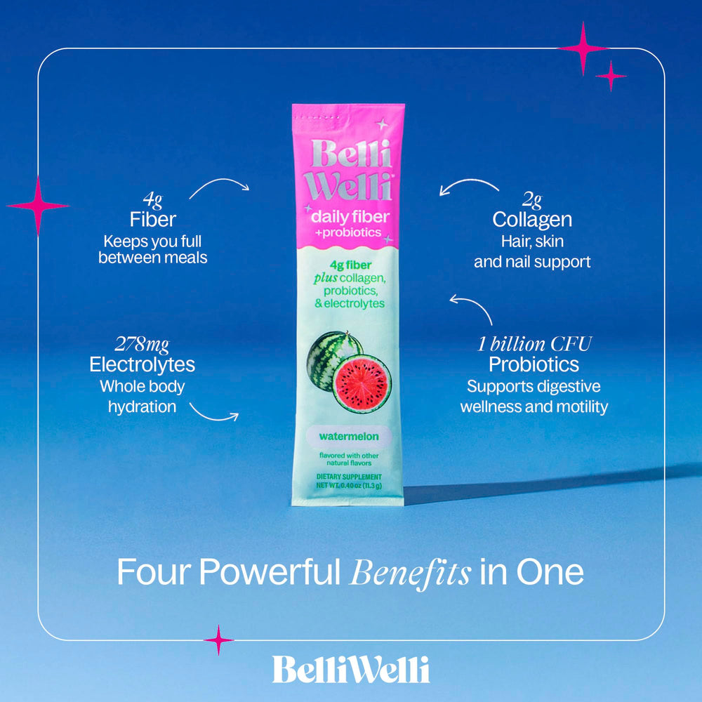 Belli Welli collagen-probiotics blend package hints at skin glow and gut balance