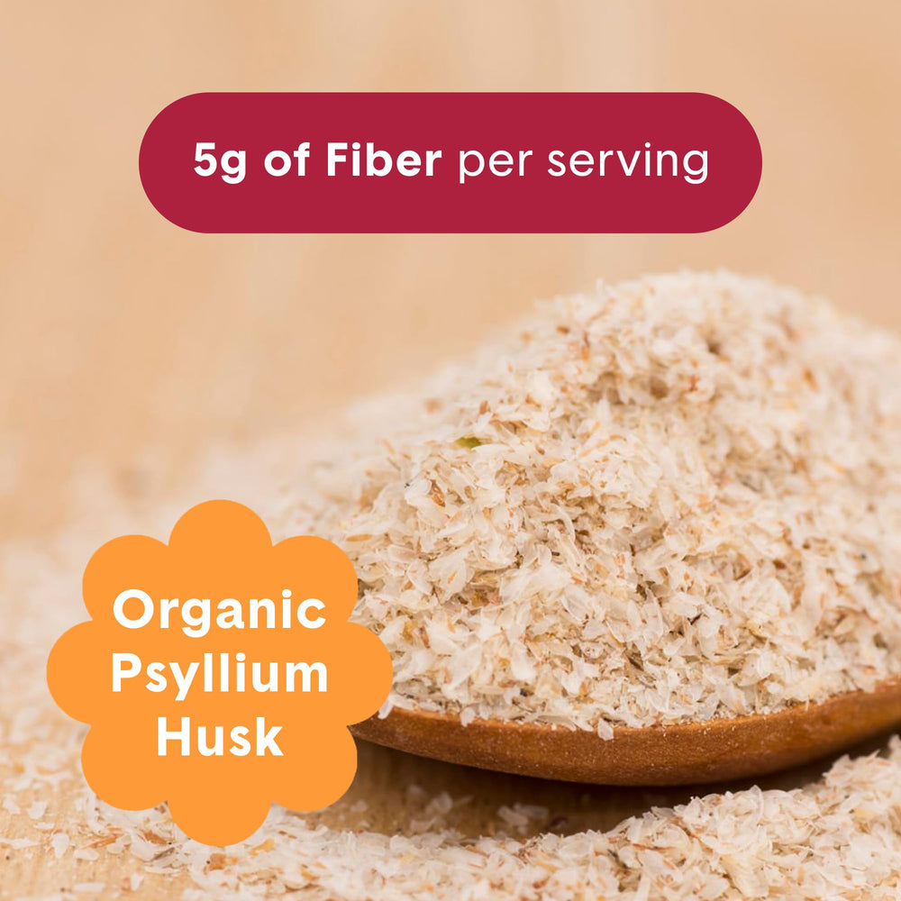 Bellway Super Fiber Fruit powder scoop with glass demonstrates convenient daily use.