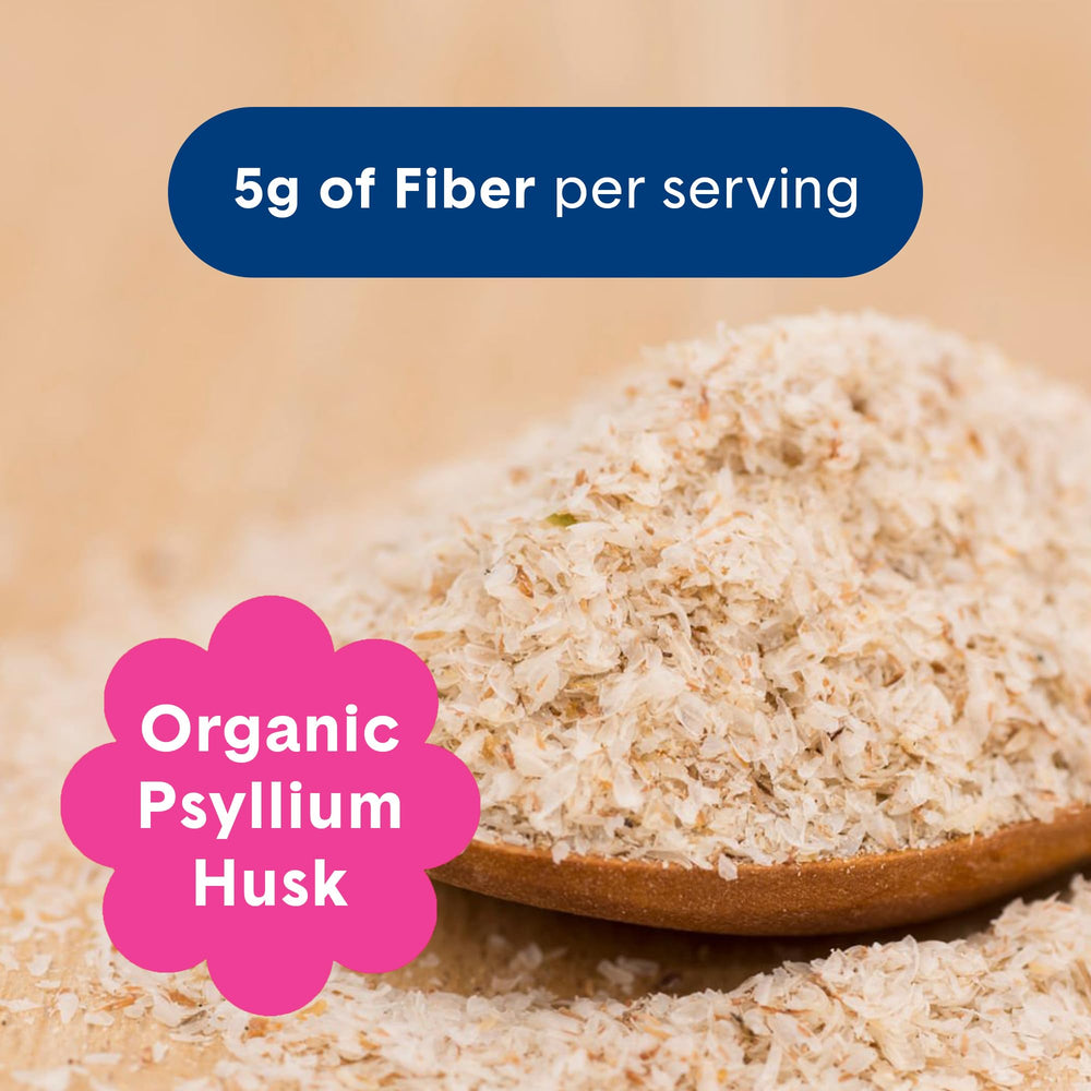 Bellway Super Fiber Powder label closeup highlighting organic ingredients and tests.