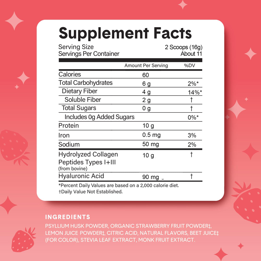 Bellway powder featuring real fruit flavor highlighting natural taste and prebiotic benefits.