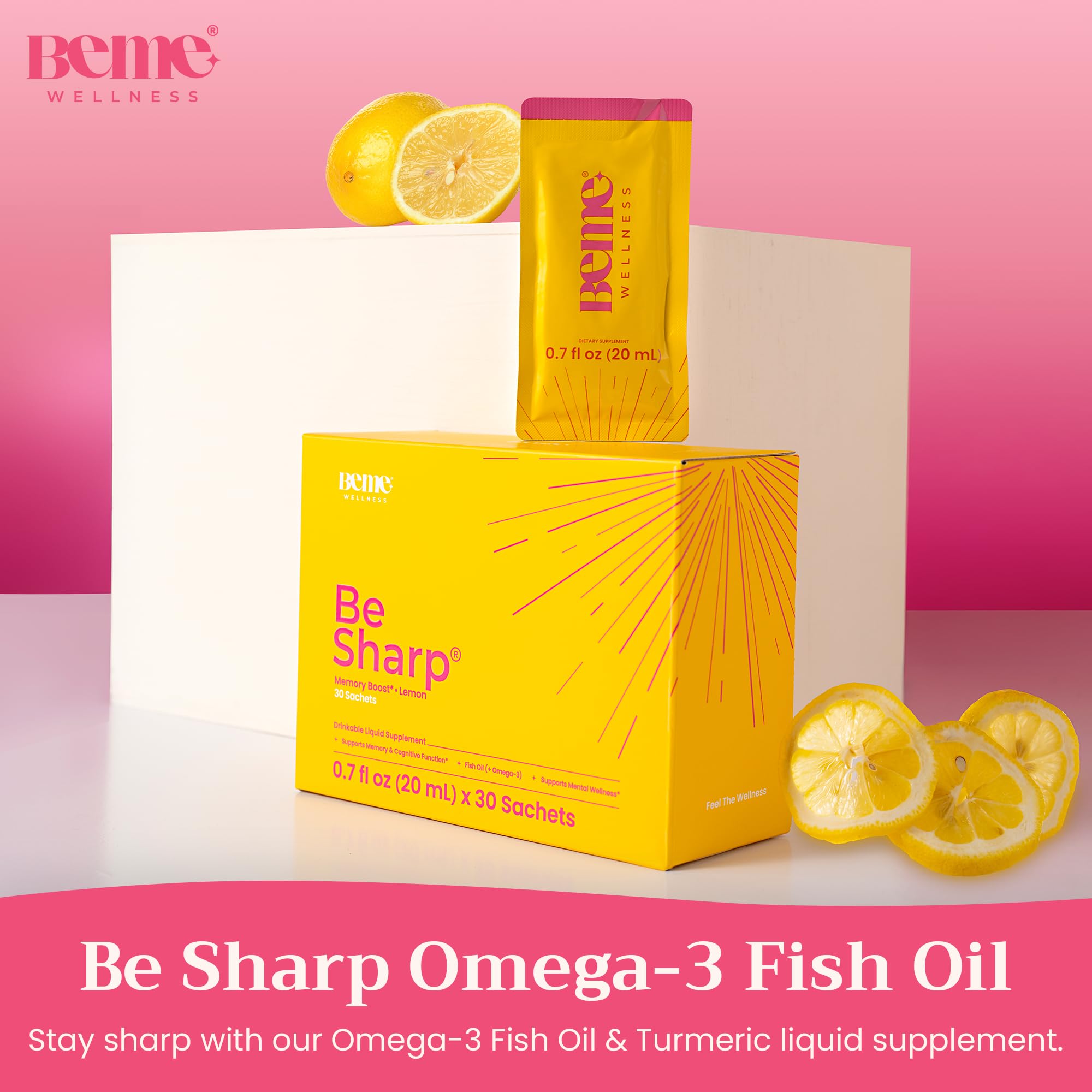 BeMe lemon-flavored sachets show on-the-go omega-3 format