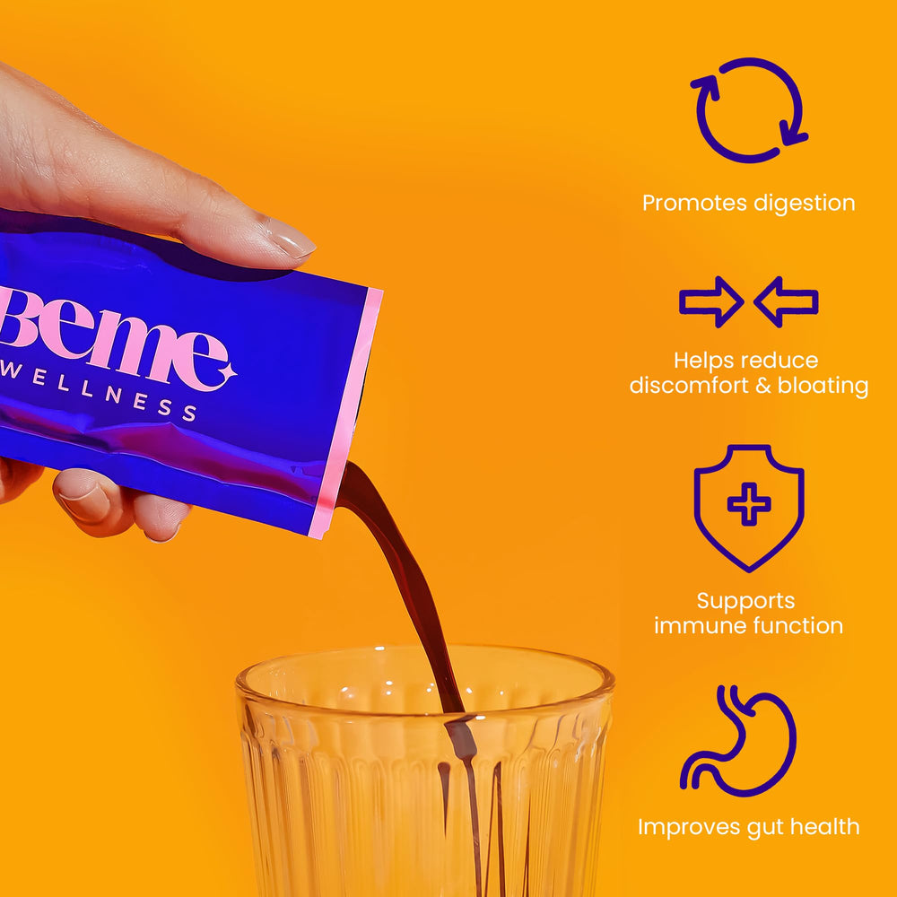 BeMe Liquid Probiotics berry flavor sachet for tasty daily digestion support.