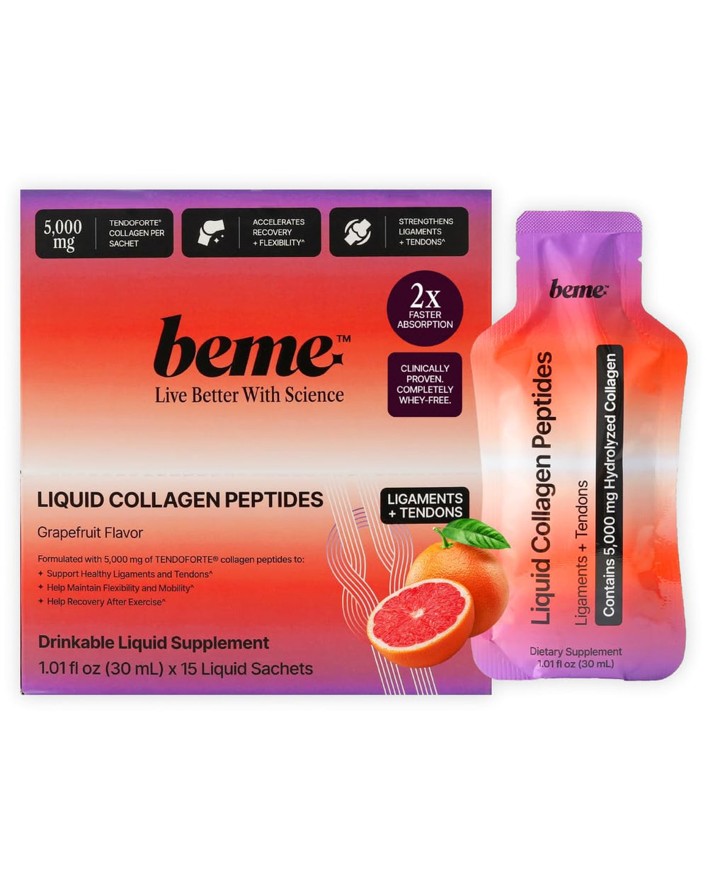 BeMe Tendon and Ligament Supplements bottle front for daily training support.