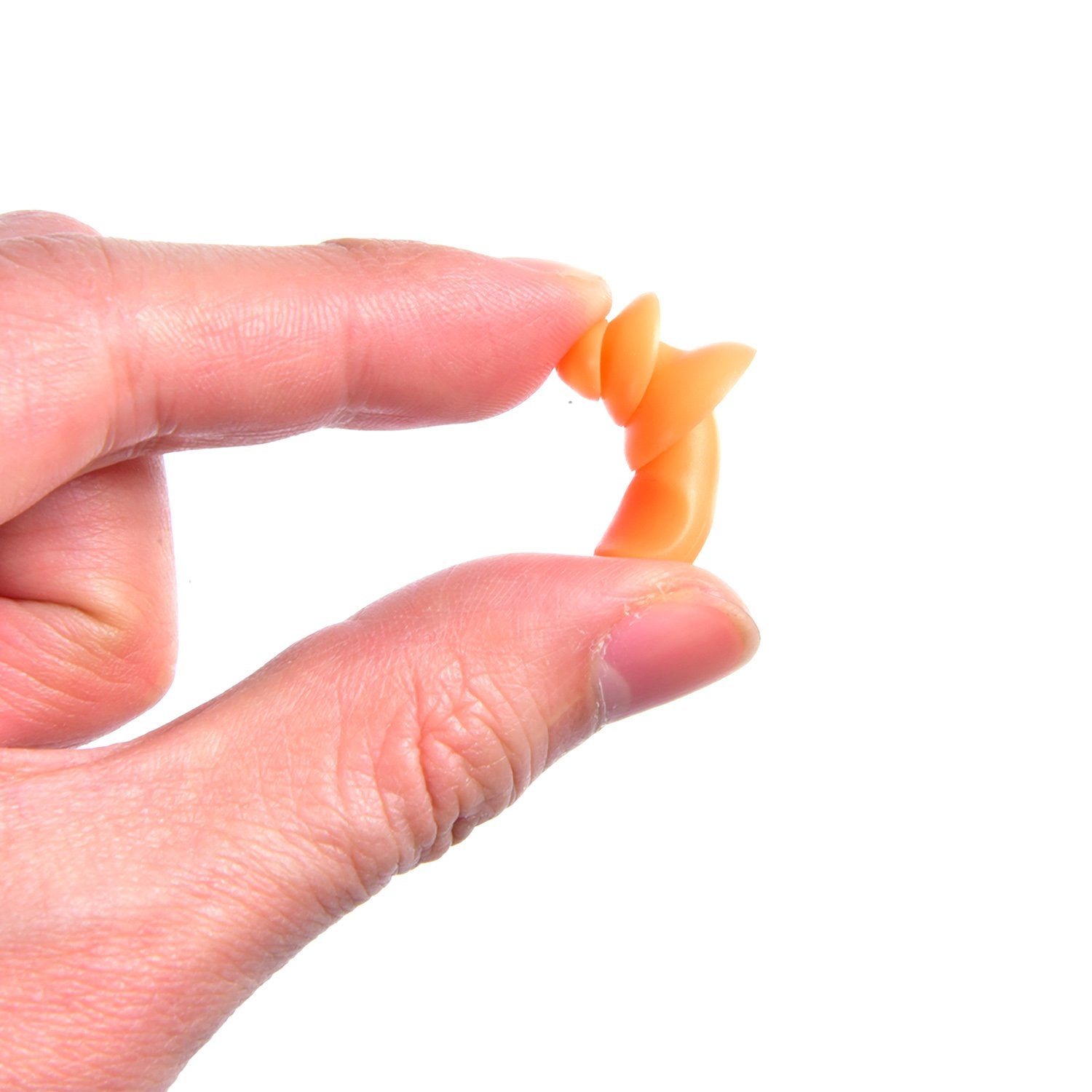 Bememo silicone ear plugs, side view, soft wear for long-lasting comfort.