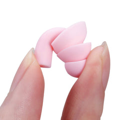Soft silicone Bememo earplugs gently conform to ears for long-wear comfort.