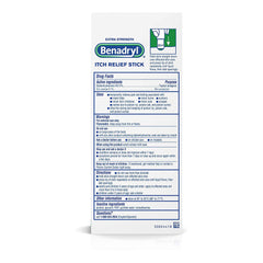 Benadryl extra strength itch relief stick for targeted application.