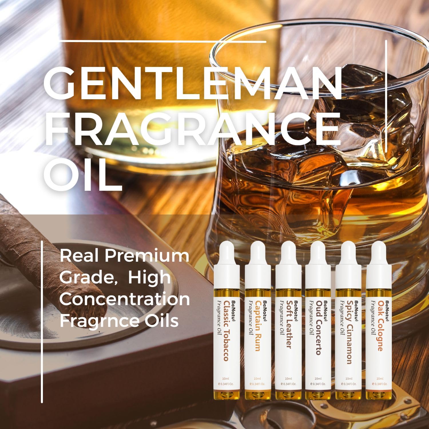 Benatu Gentleman Captain Rum fragrance oil, ideal for cozy nights and DIY fragrance projects.