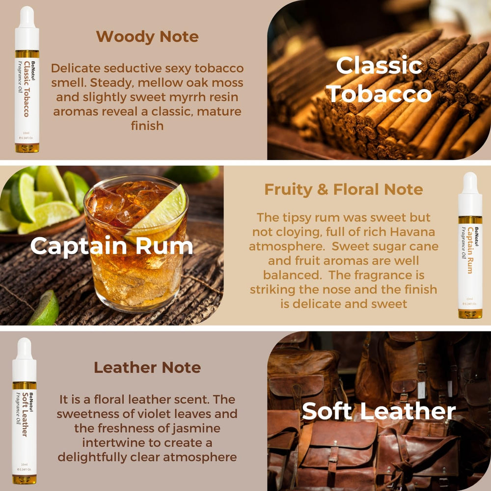 Benatu Gentleman Soft Leather fragrance oil, introduces refined warmth to living spaces.