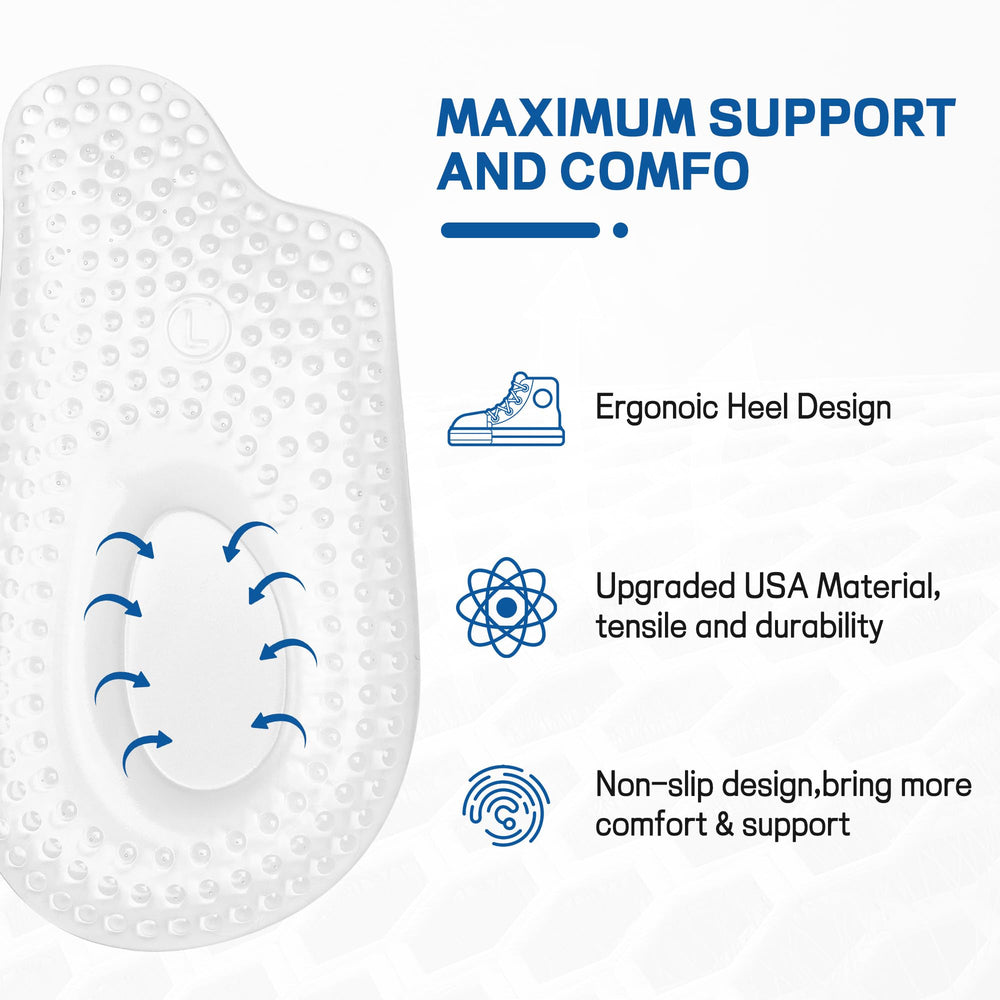 BENAYO heel cups inside a shoe for all-day support.