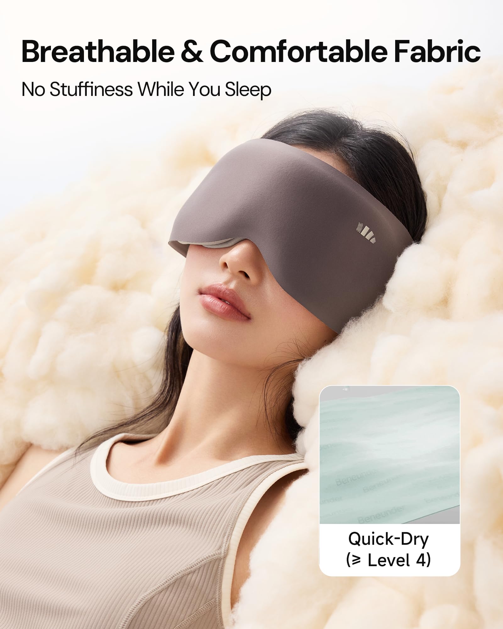 BENEUNDER mask uses ultra-soft, skin-friendly fabric for gentle wear.